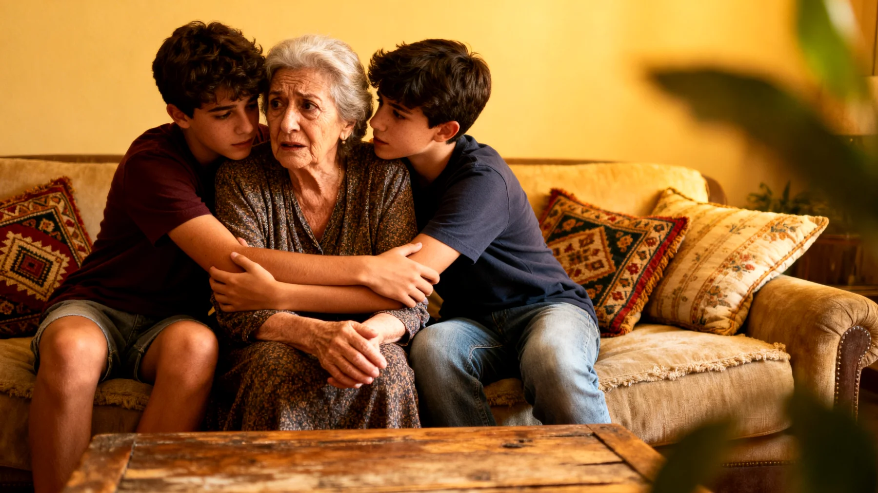 La nonna fatica a gestire il forte attaccamento dei nipoti adolescenti nei suoi confronti, che tendono a cercare costantemente la sua presenza, approvazione e conforto, mostrando difficoltà a stare da soli o a prendere decisioni autonome senza di lei."