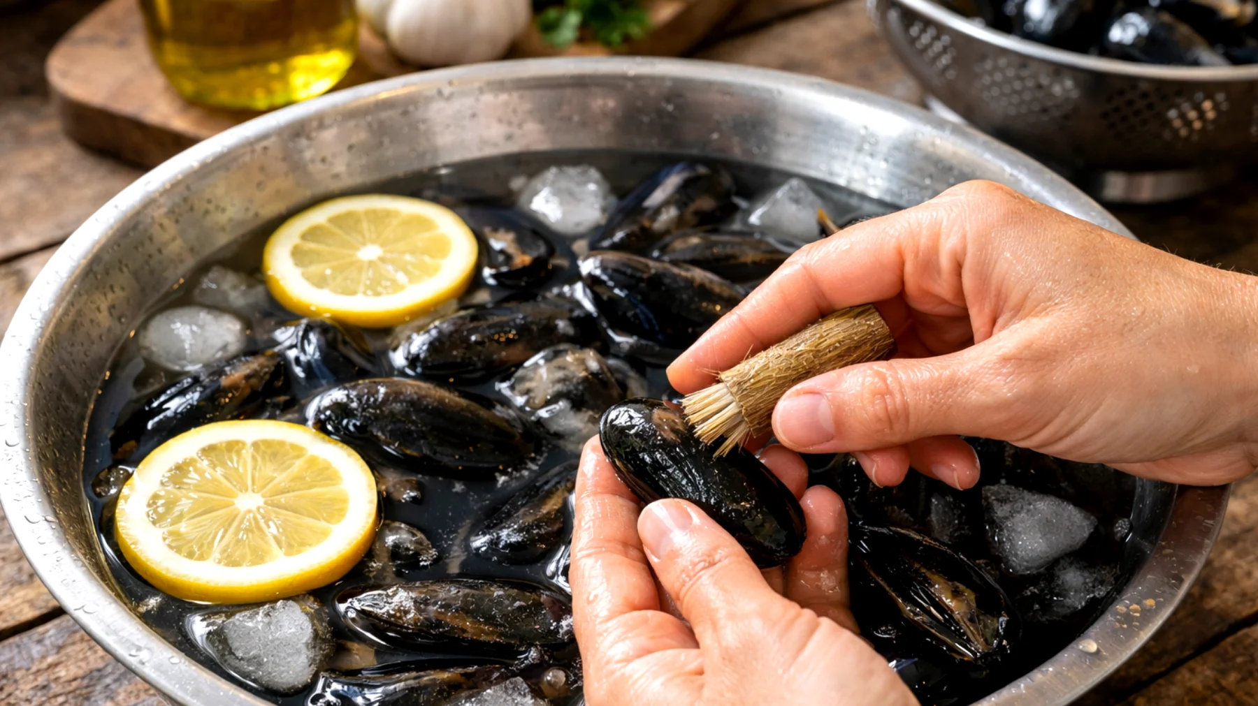 Come pulire e igienizzare le cozze in modo efficace senza usare prodotti chimici, eliminando sabbia, impurità e batteri prima della cottura"